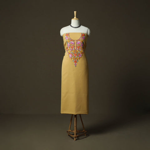 Aari hand embroidery cotton 2pc unstitched dress material