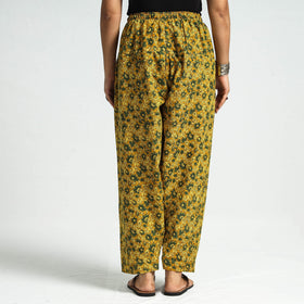 Yellow - printed cotton elasticated salwar - handcrafted