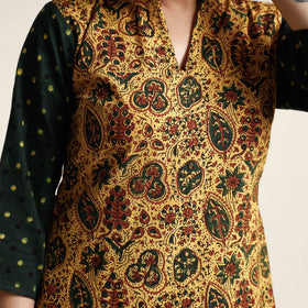 Buy Ajrakh Block Printed Cotton Kurta with Palazzo & Dupatta Set Online at iTokri.com