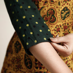Buy Ajrakh Block Printed Cotton Kurta with Palazzo & Dupatta Set Online at iTokri.com