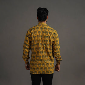 Yellow - printed cotton men full sleeve shirt 18