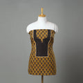 Yellow Ajrakh Print Cotton Patchwork Kurta Material (3m)