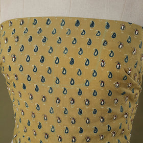 Yellow - hand embroidery cotton blouse piece 29