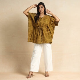  Akola Block Printed Cotton Kaftan & Pyjama Night Suit Set 