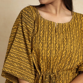  Akola Block Printed Cotton Kaftan & Pyjama Night Suit Set 