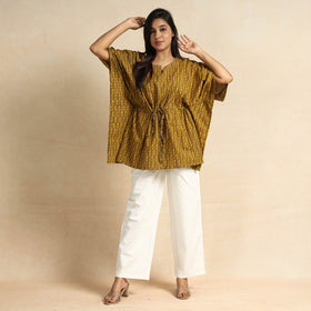  Akola Block Printed Cotton Kaftan & Pyjama Night Suit Set 