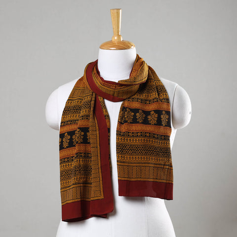  Bagh Block Print Natural Dyed Crepe Silk Stole Online at iTokri.com