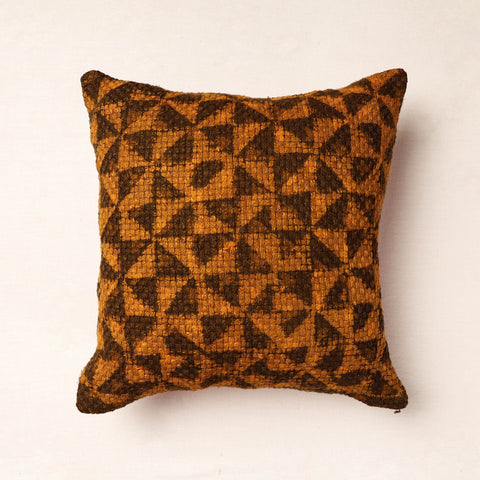  Bagru Block Printed Jute Cushion Cover (16 x 16 in) 