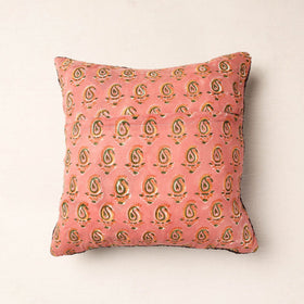  Bagru Block Printed Jute Cushion Cover (16 x 16 in) 