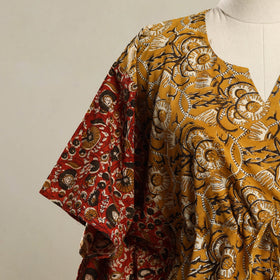 Buy Yellow Block Print Bagru Cotton Kaftan (Short)