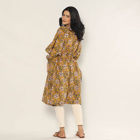 Bagru Dabu Block Print Cotton Kaftan Dress