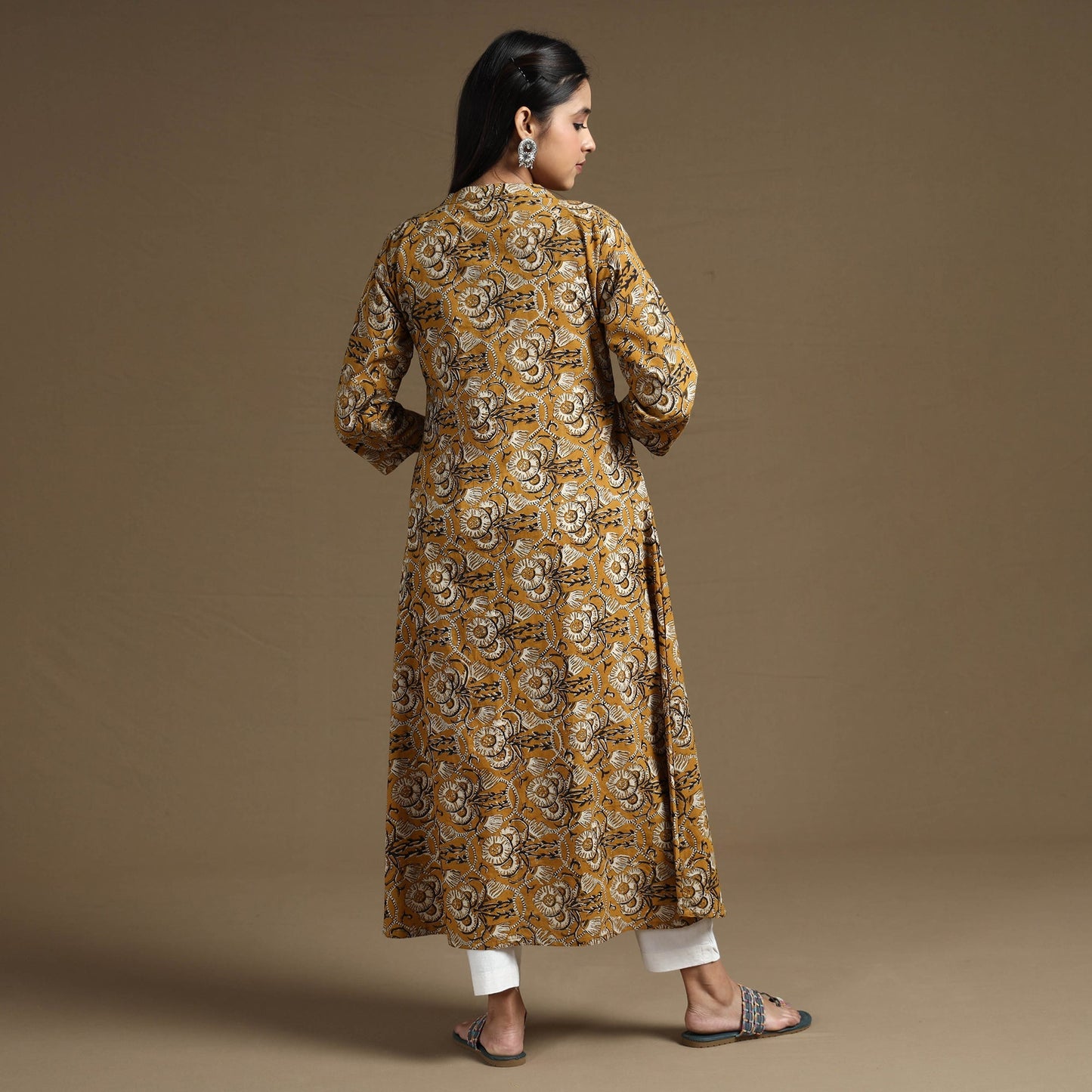  Bagru Hand Block Printed Cotton Long Kurta 