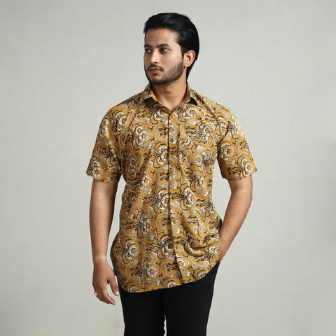 Buy Bagru Hand Block Printed Cotton Men Half Sleeve Shirt Online at iTokri.com
