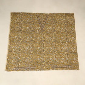 Yellow Bagru Print Hand Embroidery Cotton Blouse Piece 