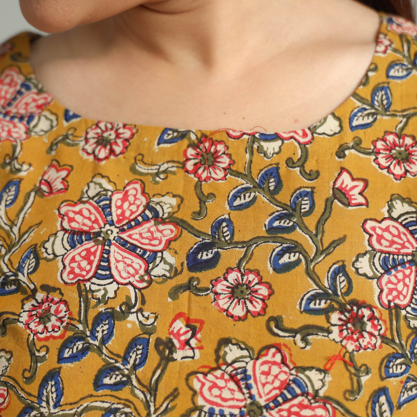 Buy Bagru Kalamkari Block Printed Cotton Stitched Blouse 10 