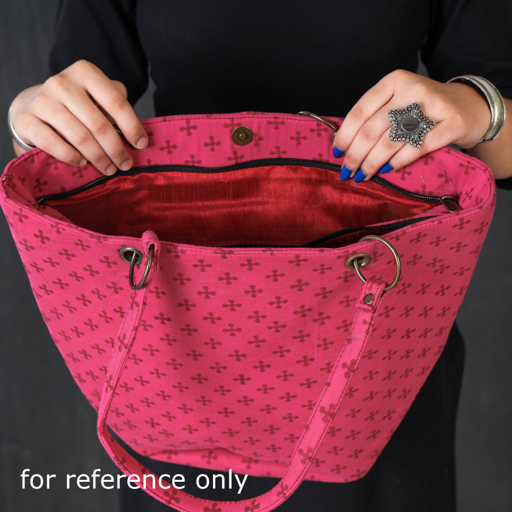  Yellow Bagru Block Printed Cotton Shoulder Bag 