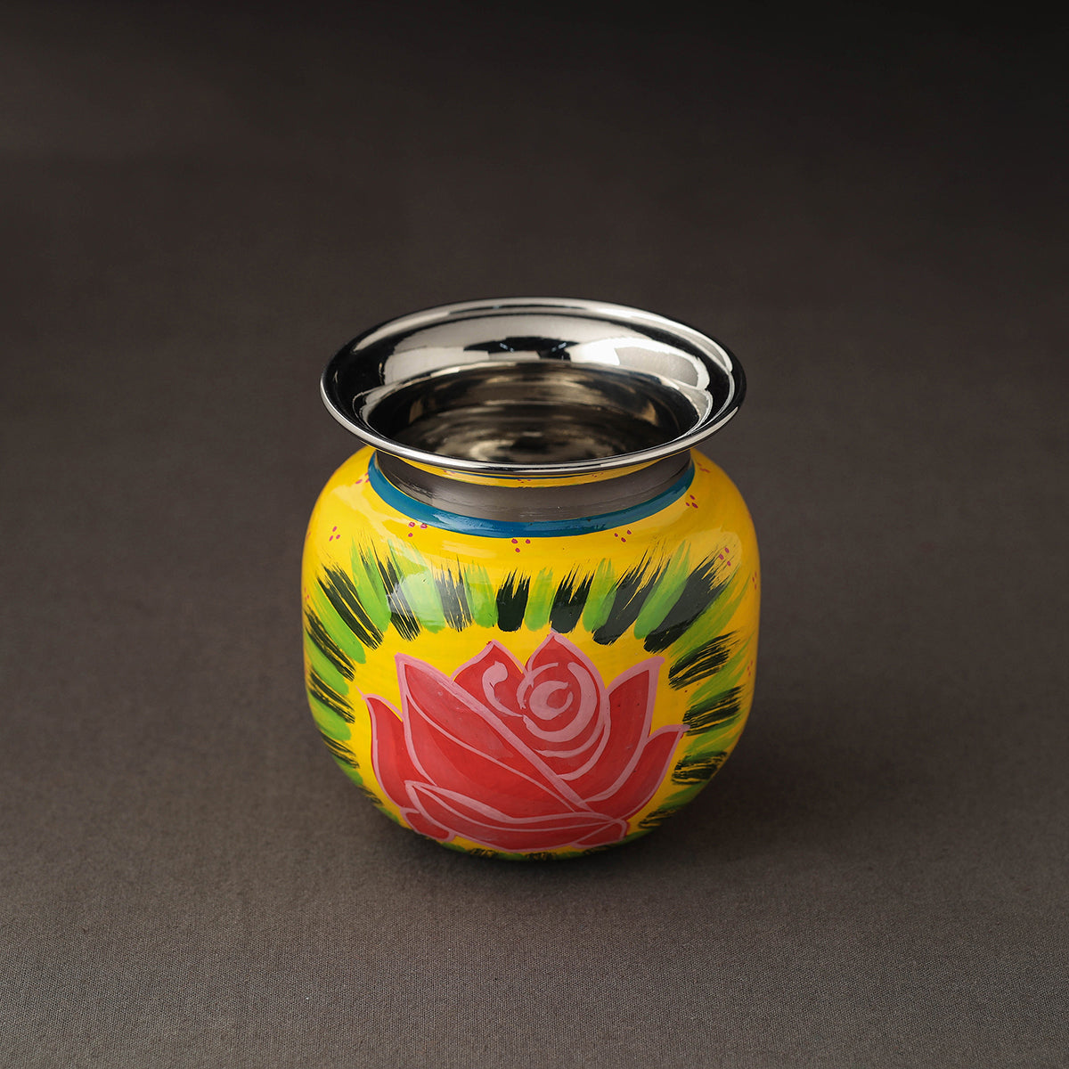  Banaras Handpainted Stainless Steel Lota / Kalash / Container 