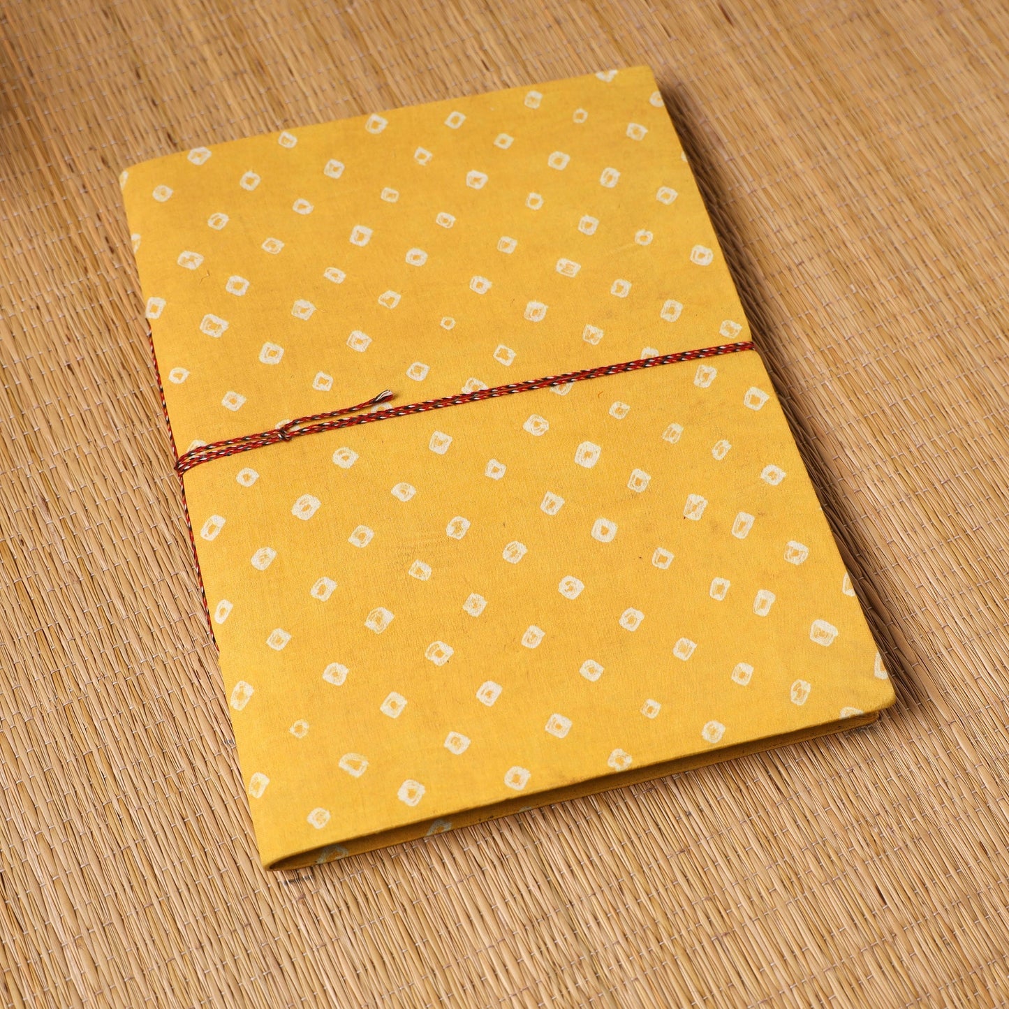 Bandhani fabric cover handmade paper photo album (12 x 10