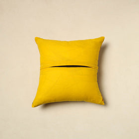 Buy Yellow Bandhani Patch Ikat Cushion Cover