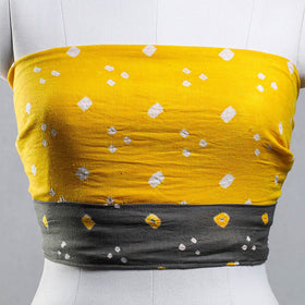 Yellow - Bandhani Tie-Dye Cotton Blouse Piece