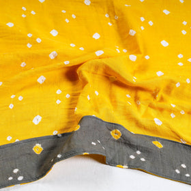 Yellow - Bandhani Tie-Dye Cotton Blouse Piece