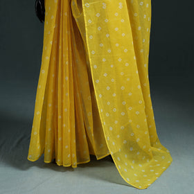 Bandhani tie-dye kota doria cotton saree 18 - handcrafted