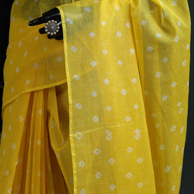 Bandhani tie-dye kota doria cotton saree 18 - handcrafted
