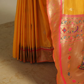 Yellow - bangalore silk paithani saree 05 - handcrafted
