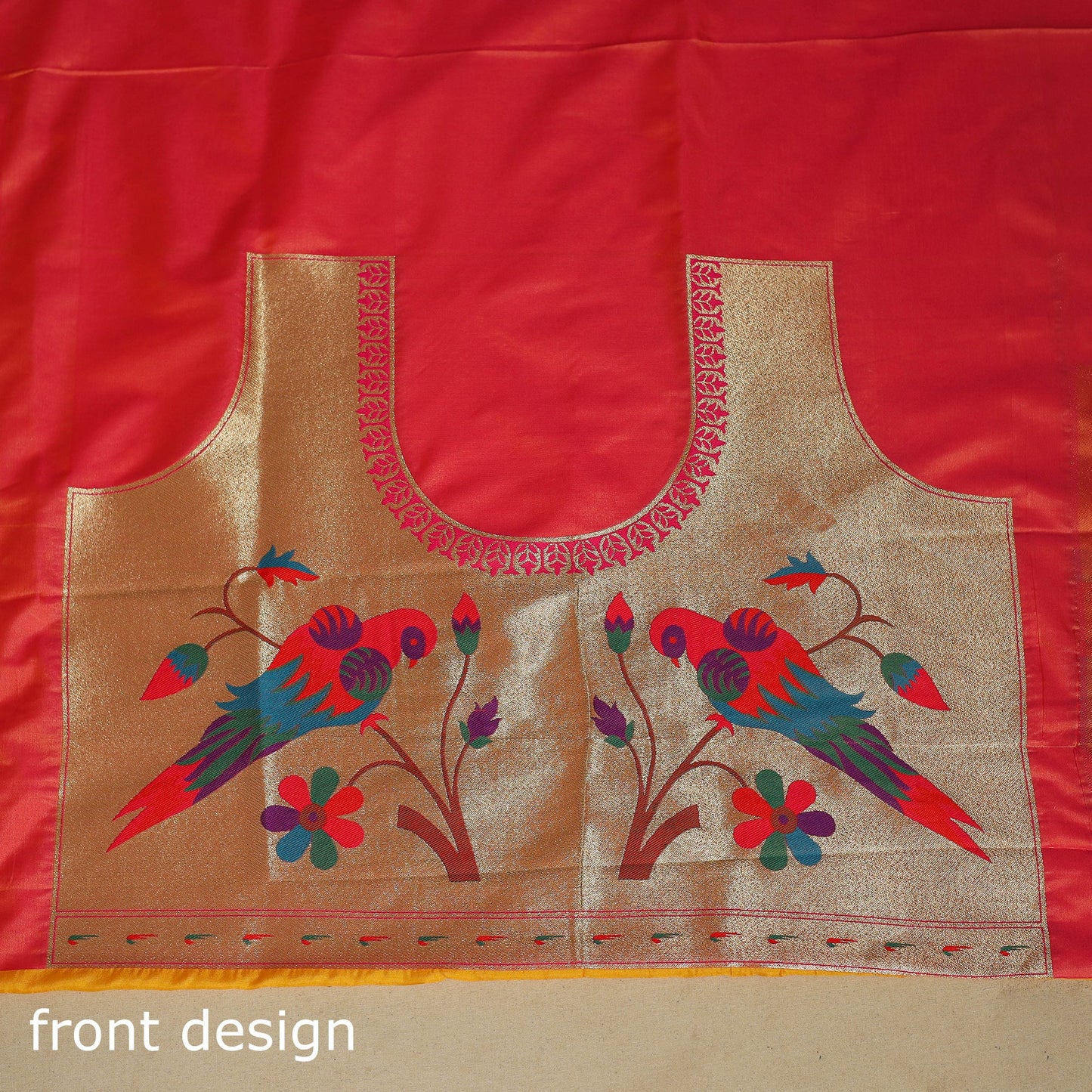Yellow - bangalore silk paithani saree 05 - handcrafted