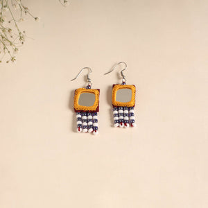 Banjara embroidery mirror & bead work handmade earrings 02