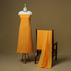 Barmer applique cut work cotton 3pc unstitched dress