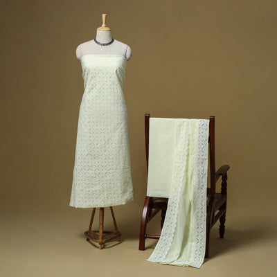 Barmer applique cut work cotton 3pc unstitched dress