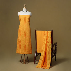 Barmer applique cut work cotton 3pc unstitched dress