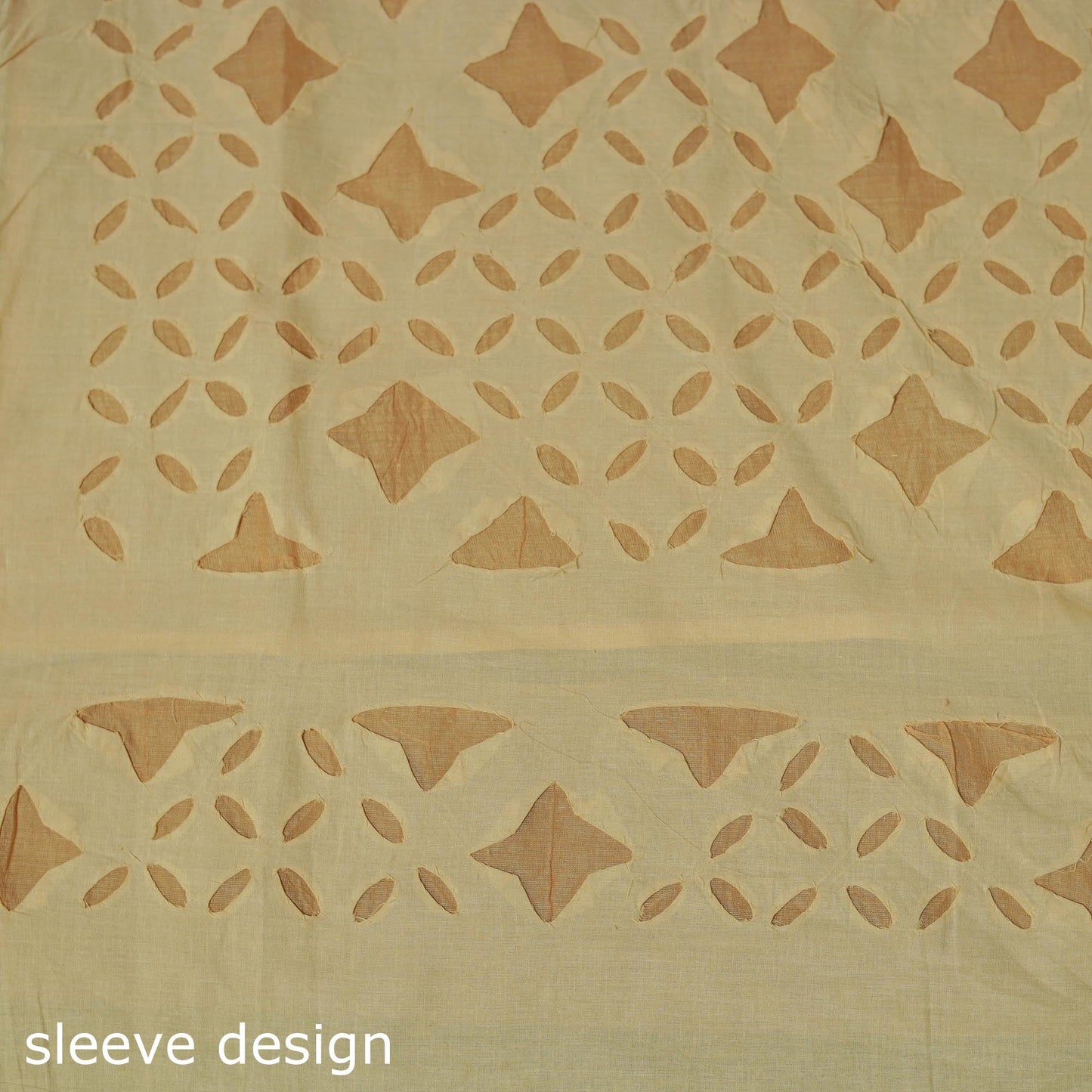 Yellow - barmer cut work cotton applique 3pc unstitched