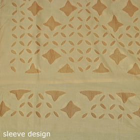 Yellow - barmer cut work cotton applique 3pc unstitched