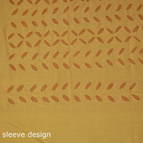 Yellow - barmer cut work cotton applique 3pc unstitched