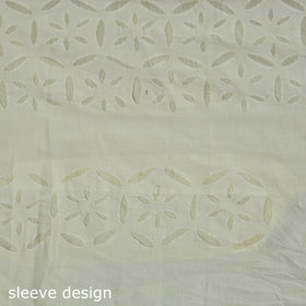 Yellow - barmer cut work cotton applique 3pc unstitched