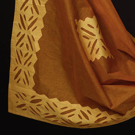  Yellow 3pc Cut Work Cotton Barmer Applique Dress Material