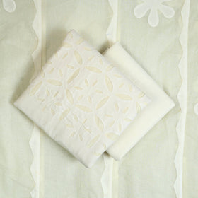 Buy Yellow 3pc Cut Work Cotton Barmer Applique Dress Material