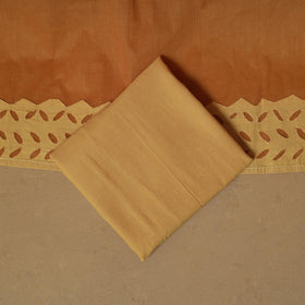 Yellow - barmer cut work cotton applique 3pc unstitched