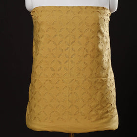  Yellow 3pc Cut Work Cotton Barmer Applique Dress Material