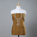   Bead Work Embroidery Ajrakh Block Printed Cotton Kurta Material 