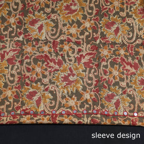  Bead Work Embroidery Kalamkari Block Printed Cotton Kurta Material 