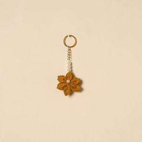 Beaded fabart flower keychain 18 - handcrafted