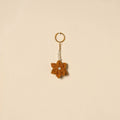 Beaded fabart flower keychain 31 - handcrafted