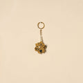Beaded fabart flower keychain 39 - handcrafted