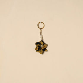 Beaded fabart flower keychain 55 - handcrafted