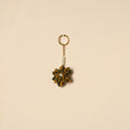 Beaded fabart flower keychain 62 - handcrafted