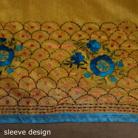 Bengal chanderi silk hand embroidered saree 22 - handcrafted