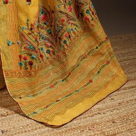 Bengal chanderi silk hand embroidered saree 34 - handcrafted